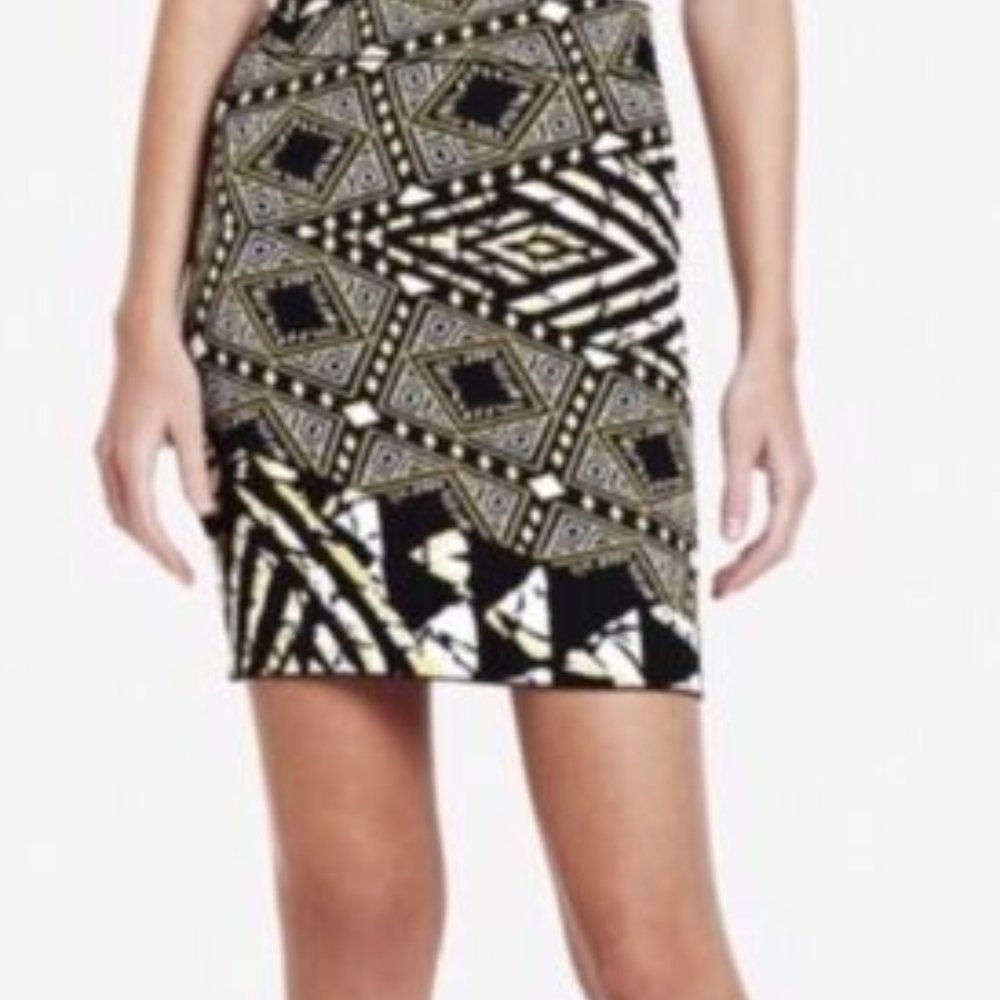 BCBG Maxazria Britte Stretch Tight Knit Sweater Rayon Skirt Size Small S